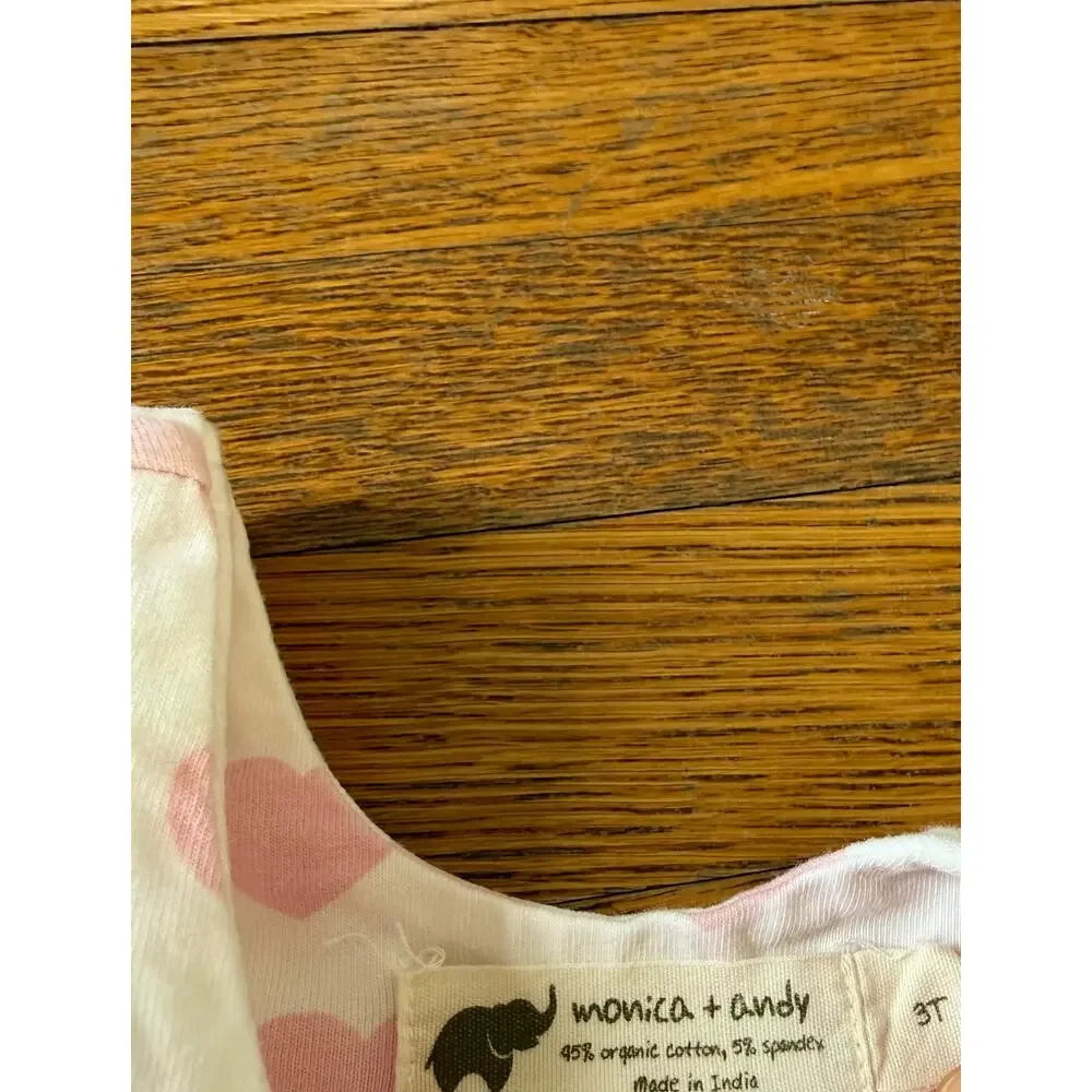 Monica + Andy Girls' Heart Print Skater Dress Size 3